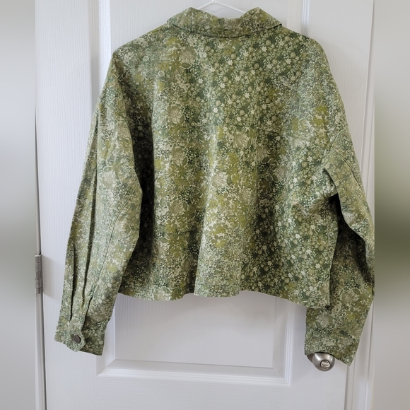 Large green print denim jacket - Picture 2 of 5